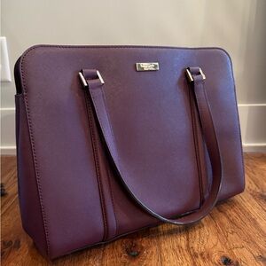 Kate Spade Plum Leather Tote Bag
